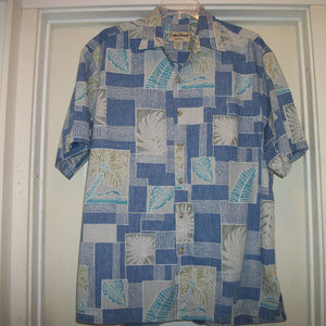 HAWAII BLUES COOKE ST. BLUE FADES HAWAIIAN SHIRT X LG